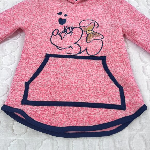Disney Minnie Mouse Pink Pullover Hoodie Girls Size 3T - Picture 2 of 5